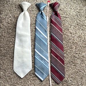 Men's Tie Set - White, Blue, and Red